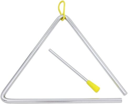 Dilwe Music Triangle, Children's Musical Percussion Instrument, Steel Triangle with Striker (6 inches, Metallic Silver) in Saudi Arabia