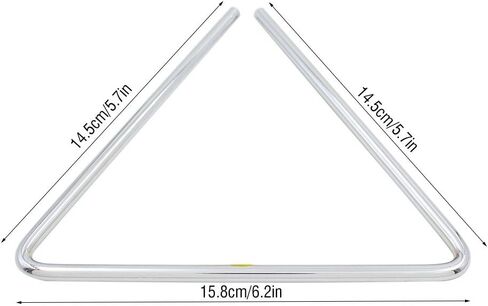 Dilwe Music Triangle, Children's Musical Percussion Instrument, Steel Triangle with Striker (6 inches, Metallic Silver) in Saudi Arabia