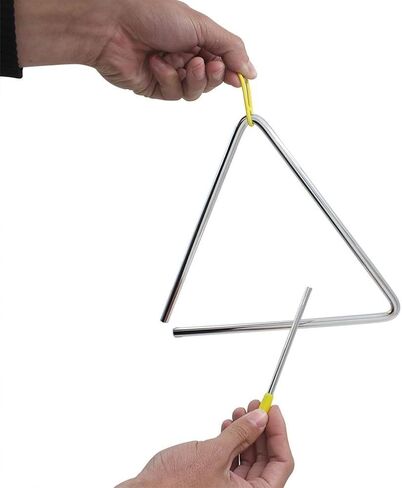 Dilwe Music Triangle, Children's Musical Percussion Instrument, Steel Triangle with Striker (6 inches, Metallic Silver) in Saudi Arabia