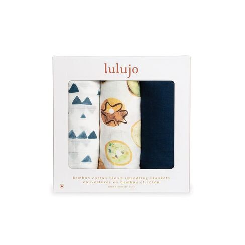 لولوجو مجموعة من 3 بطانيات قماط فاخرة من الموسلين، محايدة بالكامل، 47 × 47 انش in Kuwait