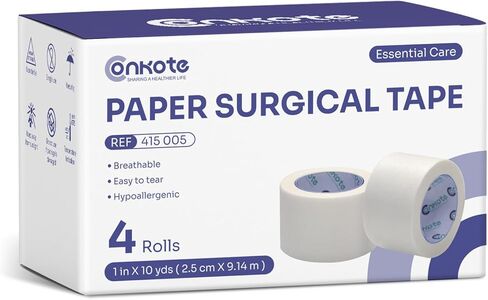 Conkote Paper Surgical Tape 4 Rolls, 1" x 10 Yards Medical Paper Tape for Wound Care Latex-Free & Hypoallergenic Soft Gauze Tape in Kuwait