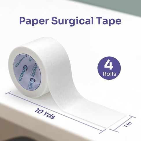 Conkote Paper Surgical Tape 4 Rolls, 1" x 10 Yards Medical Paper Tape for Wound Care Latex-Free & Hypoallergenic Soft Gauze Tape in Kuwait