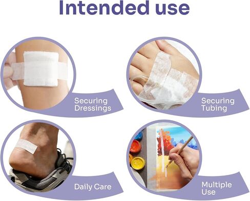 Conkote Paper Surgical Tape 4 Rolls, 1" x 10 Yards Medical Paper Tape for Wound Care Latex-Free & Hypoallergenic Soft Gauze Tape in Kuwait