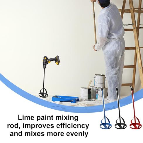 3 PCS Paint Mixer for Drill,Paint Stirrer Fits All Kinds of Drill Bits,Plaster and Paint Mixers Stirrer Tools with Non-Slip Hex Head,for Mortar Mud Grout and Easy to Clean(Blue,Black,Red) in Saudi Arabia