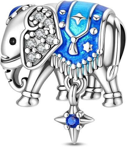 سحر الأفيال الفضي الفضي الاسترليني لأساور باندورا وصنع القلادة - أفيال المجوهرات المصنوعة يدويًا تتدفق المعلقات للنساء ، أفكار هدايا عيد الميلاد in Kuwait