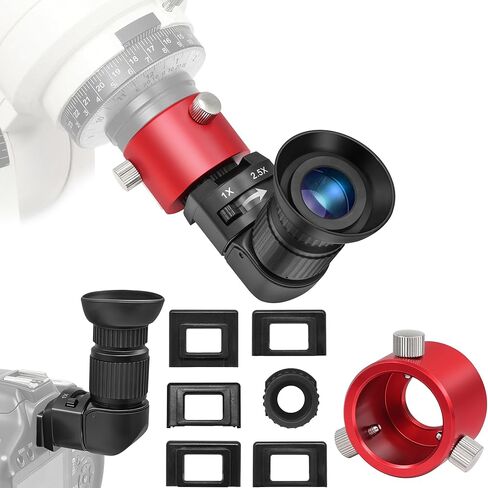 Right Angle Viewfinder with Polar Scope Metal Adapter - 360°Rotating with 1X - 2.5X Magnification for A Comfortable View When Doing Polar Alignment in Kuwait