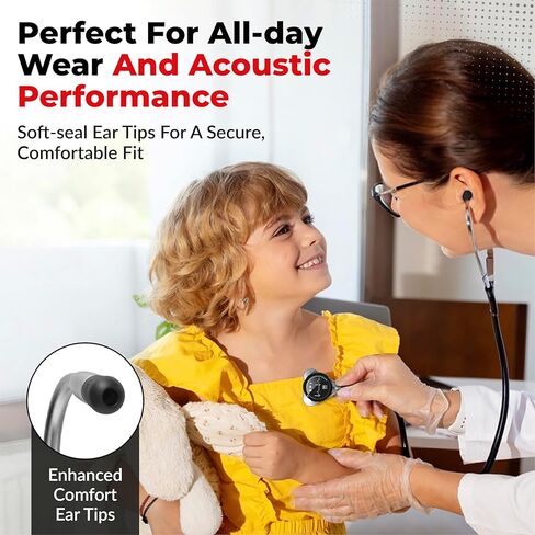 Core Protection Kit for EKO Core 500 Digital Stethoscope – Silicone Chestpiece Cover, 2 Tempered Glass Screen Protectors, & Replacement Ear Tips (Black) in Kuwait