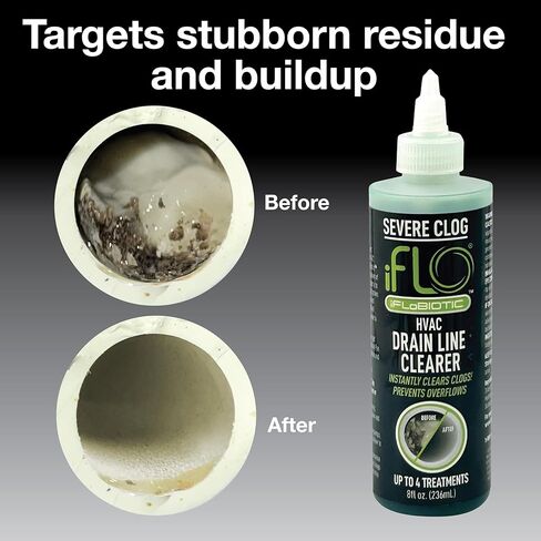 iFLO® Severe Clog Relief™ - 5X A/C Drain Line Cleaner Concentrate – Heavy-Duty HVAC System Solution for Tough Clogs & Buildup – Professional Liquid Drain Cleaner and Unclogger, 8oz Bottle, 1 Pack in Saudi Arabia