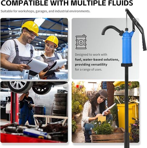 MaxWorks Lever Action Plastic Drum Pump 9 oz per Stroke High Volume Manual Dispenser Fits 15 to 55 Gallon Drums Chemical Resistant for Fuel Water Based Solutions and Acidic Fluids (51046) in Saudi Arabia