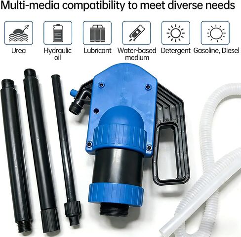 Upgrade Lever Action Drum Pump,55 Gallon Manual Barrel Pump for DEF,High Viscosity Oils,Chemicals,Antifreeze,Gasoline,Includes 6.56 ft of 3/4"Corrugated Hose,1 Pint/Stroke in Saudi Arabia