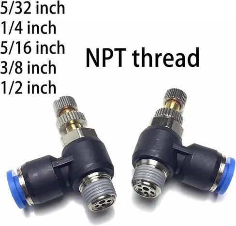 SL Pneumatic Quick Connector Adjustment Throttle Valve inch PU pipe 5/16 "1/4" 3/8 "1/2" American Thread NPT1/8 1/4 3/8 1/2(SL 3l8-NPT1l4) in Saudi Arabia