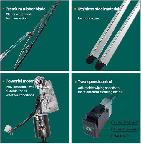 Marine Windshield Wiper Motor Kit 12V 24V Adjustable Yacht Boat System With Arm and Blade in Kuwait