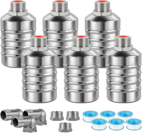 4pcs 304 Stainless Steel Automatic Water Float Valve 1/2" and 3/4" Connection Types Precise Control Water Level Controller Water Level Control Float Valve for Sink for Water Tank Livestock Troughs in Saudi Arabia