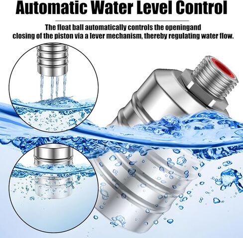 4pcs 304 Stainless Steel Automatic Water Float Valve 1/2" and 3/4" Connection Types Precise Control Water Level Controller Water Level Control Float Valve for Sink for Water Tank Livestock Troughs in Saudi Arabia