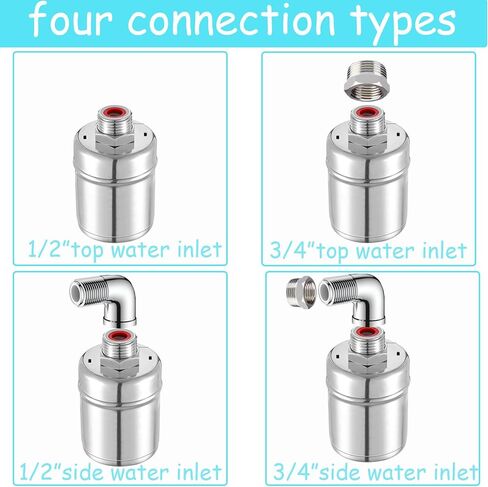 قطعتان من صمام تعويم المياه الأوتوماتيكي من الفولاذ المقاوم للصدأ - وصلات مزدوجة 1/2 بوصة و3/4 بوصة، تحكم عالي التحمل في مستوى المياه لحوض الماشية وخزان الأسماك وحمام السباحة، تصميم مانع للتسرب in Kuwait
