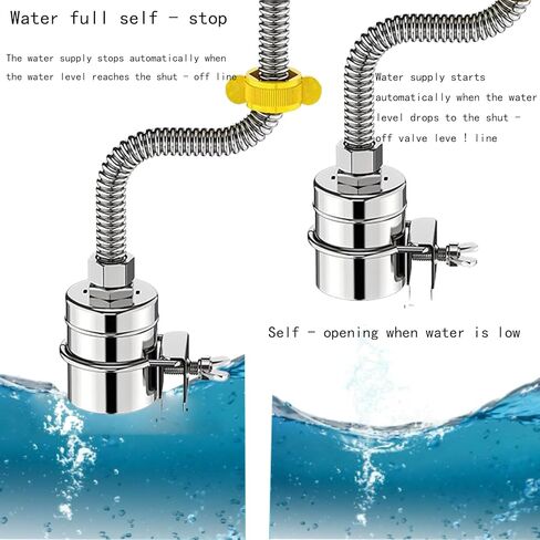 قطعتان من صمام تعويم المياه الأوتوماتيكي من الفولاذ المقاوم للصدأ - وصلات مزدوجة 1/2 بوصة و3/4 بوصة، تحكم عالي التحمل في مستوى المياه لحوض الماشية وخزان الأسماك وحمام السباحة، تصميم مانع للتسرب in Kuwait