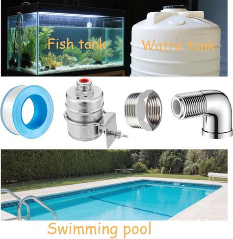 قطعتان من صمام تعويم المياه الأوتوماتيكي من الفولاذ المقاوم للصدأ - وصلات مزدوجة 1/2 بوصة و3/4 بوصة، تحكم عالي التحمل في مستوى المياه لحوض الماشية وخزان الأسماك وحمام السباحة، تصميم مانع للتسرب in Kuwait