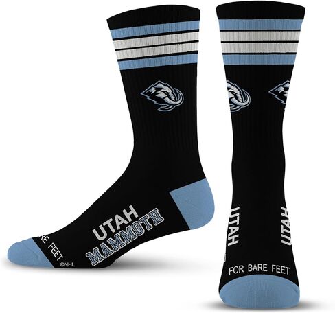 For Bare Feet NHL UTAH MAMMOTH 4 Stripe Deuce Crew Sock Team Color Large in Saudi Arabia