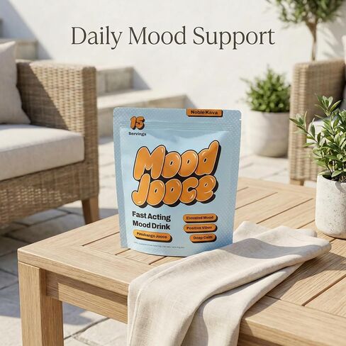 Mood Jooce Noble Kava Drink Mix - Cortisol Reducer with Kava Kava - Anxiety, Sleep & Mood Support Supplement - No Sugar - Vegan - Pineapple Mango Flavor - 15 On-the-Go Packets in Saudi Arabia