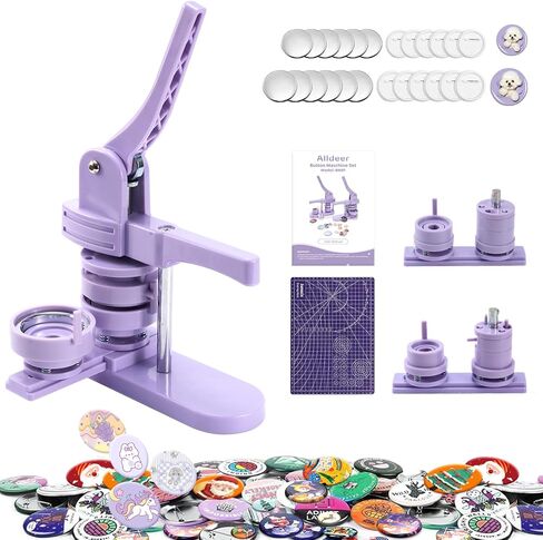 200 Sets Button Maker Supplies 58mm 2.28 in (Approx. 2.25 inch), Button Maker Parts, Button Making Supplies Including Metal Cover, Plastic Button Blanks, Plastic Film (Total 200 Sets) in Kuwait