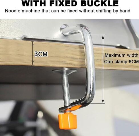 Stainless Steel Pasta Maker, Hand-Cranked Noodle Machine with 2mm & 6mm Cutters for Homemade Pasta, Ideal for Restaurants & Kitchen Use in Saudi Arabia