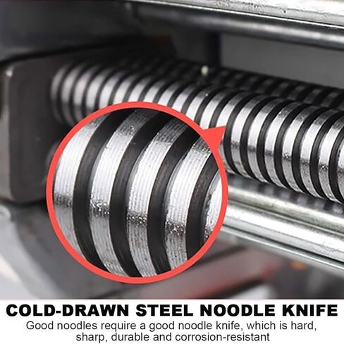 Stainless Steel Pasta Maker, Hand-Cranked Noodle Machine with 2mm & 6mm Cutters for Homemade Pasta, Ideal for Restaurants & Kitchen Use in Saudi Arabia