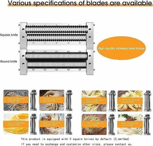 ماكينة صنع المعكرونة التجارية، ماكينة ضغط المعكرونة الكهربائية المصنوعة من الفولاذ المقاوم للصدأ بقدرة 1500 وات، سمك قابل للتعديل من 1-10 مم، قاطعة المعكرونة 25 كجم/ساعة، للمطاعم، مبيعات المصنع مباشرة in Kuwait