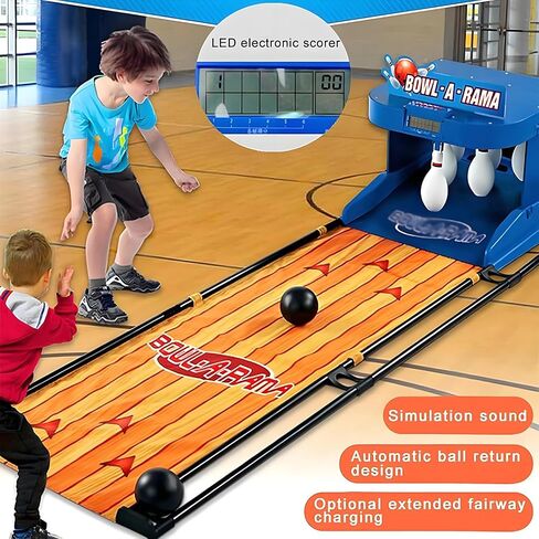 Home Bowling Game Machine, Foldable Indoor Electronic Bowling Alley with LED Scoreboard, Fun Family Activity, 2m Long, Ideal for Kids and Adults, Perfect for Parties in Saudi Arabia