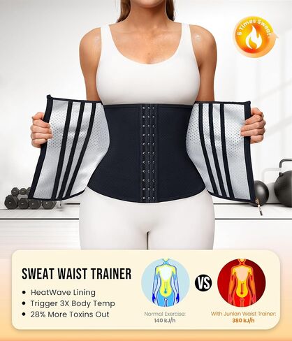 Junlan Sweat Waist Trainer for Women - Corset Sweat Band for Working Out in Saudi Arabia