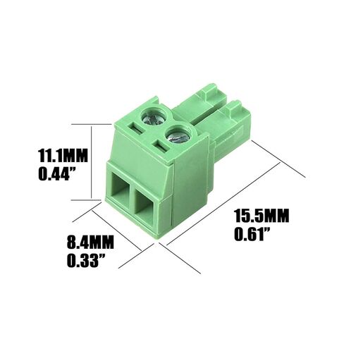 20 pcs 2 Pin KF2EDG 3.81mm Pitch Pluggable PCB Angle Screw Terminal Block Plug Connector Socket Panel Mount DIY in Saudi Arabia