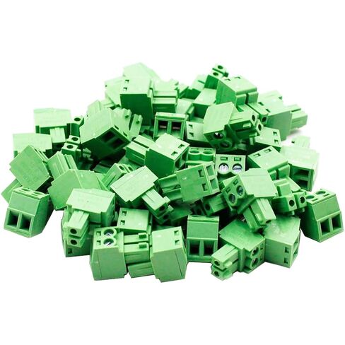 20 pcs 2 Pin KF2EDG 3.81mm Pitch Pluggable PCB Angle Screw Terminal Block Plug Connector Socket Panel Mount DIY in Saudi Arabia