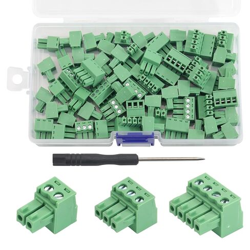 20 pcs 2 Pin KF2EDG 3.81mm Pitch Pluggable PCB Angle Screw Terminal Block Plug Connector Socket Panel Mount DIY in Saudi Arabia