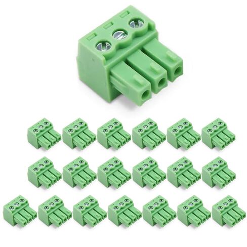 20 pcs 2 Pin KF2EDG 3.81mm Pitch Pluggable PCB Angle Screw Terminal Block Plug Connector Socket Panel Mount DIY in Saudi Arabia
