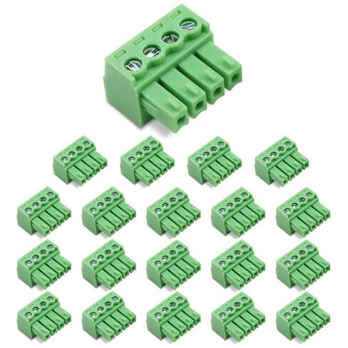 20 pcs 2 Pin KF2EDG 3.81mm Pitch Pluggable PCB Angle Screw Terminal Block Plug Connector Socket Panel Mount DIY in Saudi Arabia