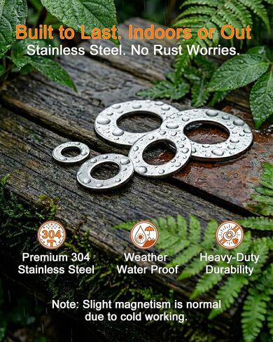 405pcs Flat Washers Assortment Kit, Metric 304 Stainless Steel Assorted Set(M3-M12) - Metal Washer with More Practical M6 & M8 Sizes, Small Washers for Screws & Bolts in Saudi Arabia
