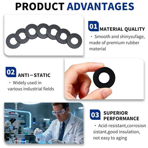 85Pcs Flat Rubber Washers Assortment Kit,16/18/20/25/30mm Black Washer,Vibration Absorbing Pads Sealing Rubber Washers for Faucets Garden Bolts Screws Hose Plumbing Shower Head- 5 Sizes in Saudi Arabia
