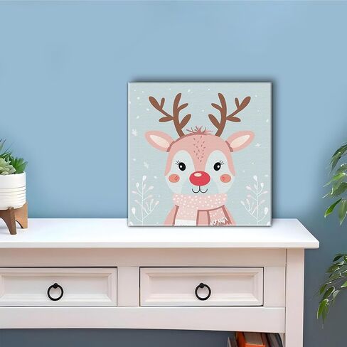 LOMSIOY Frame Paint by Number Kit for Adults, DIY Easy Puppy Oil Painting with Brushes, Hooks - Animal Framed Art Kits for Beginners - Suitable for Bedroom, Wall, Door Decor (8x8 Inch) in Kuwait