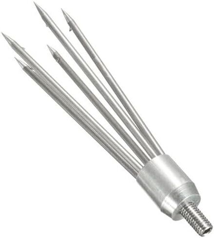 Silver 4pcs 5Prong Barbed Stainless Steel M8 Thread 16cmx4.5cm Spear Gig Silver 4pcs 5Prong Barbed Stainless Steel M8 Thread 16cmx4.5cm Spear Gig in Saudi Arabia