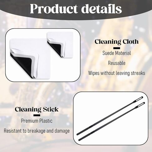 2 pcs Flute Cleaning Kit, Flute Cleaning Rods and 6 pcs Suede Flute Cleaning Cloth Instruments Polishing Cloth Swabs for Flutes Maintenance Cleaner Suitable for Concert Flutes and Piccolos in Saudi Arabia