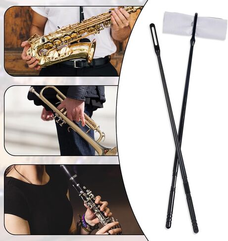 2 pcs Flute Cleaning Kit, Flute Cleaning Rods and 6 pcs Suede Flute Cleaning Cloth Instruments Polishing Cloth Swabs for Flutes Maintenance Cleaner Suitable for Concert Flutes and Piccolos in Saudi Arabia