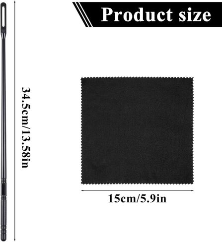 Flute Cleaning Kit, Flute Cleaning Rod with 4 pcs Flutes Cleanings Cloth FluteCleaner with Flutess Polishing Cloth Flutes Cleanings Tools for Flutess Maintenance (Black) in Saudi Arabia
