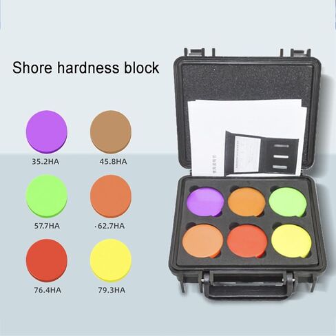 6 قطع من كتلة اختبار صلابة Shore A، جهاز اختبار صلابة المطاط، مع صندوق تخزين، كتلة اختبار التحمل للمطاط الناعم، المطاط الصناعي، PVC، الراتنج، البوليستر، البكرات والجلود in Kuwait