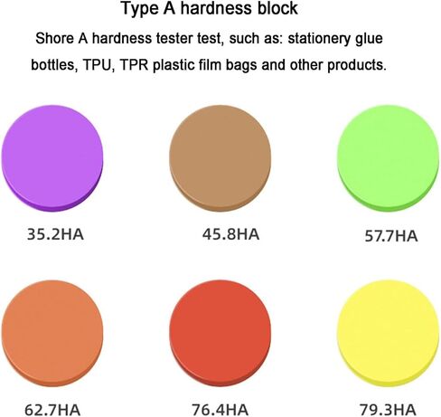 6 قطع من كتلة اختبار صلابة Shore A، جهاز اختبار صلابة المطاط، مع صندوق تخزين، كتلة اختبار التحمل للمطاط الناعم، المطاط الصناعي، PVC، الراتنج، البوليستر، البكرات والجلود in Kuwait