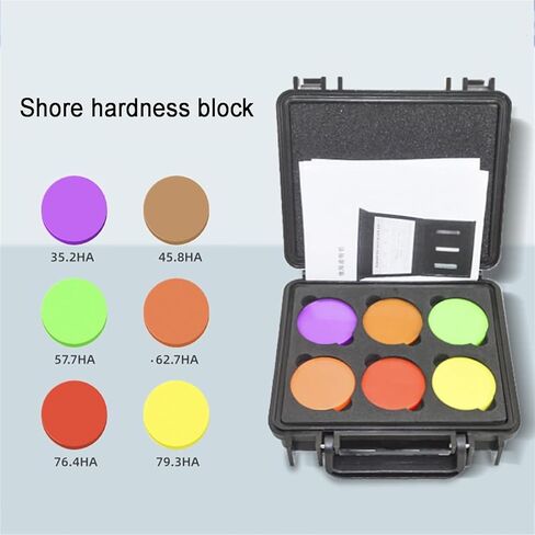 Shore Hardness Block, 6Pcs Type A Plastic Rubber Hardness Tester, Round Standard Block Kit, with Storage Box, for Rubber Hardness Test in Saudi Arabia