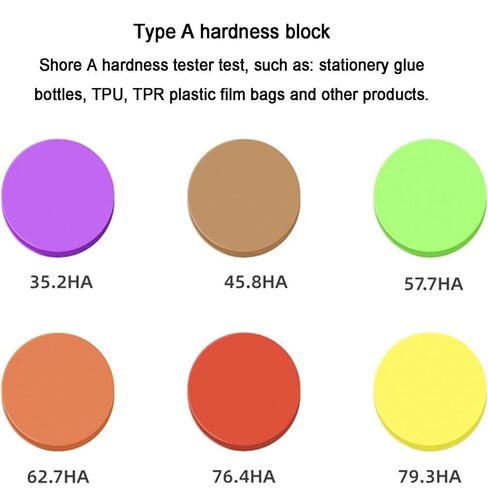 Shore Hardness Block, 6Pcs Type A Plastic Rubber Hardness Tester, Round Standard Block Kit, with Storage Box, for Rubber Hardness Test in Saudi Arabia