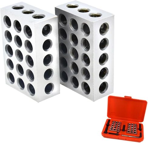 Precision Block 1-2-3 Inch Size Clamping Block Set Metric Size 2pcs 23 Holes Parallel Blocks Precise Measurements in Saudi Arabia
