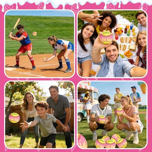 12 inch Fastpitch Balls Durable PVC Cover with PU Core, Ice Cream Drip Fastpitch Softball Great for Practice Training Games - Official Size and Weight in Kuwait