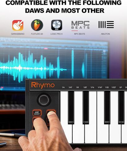 Mini MIDI Keyboard, 25 Key MIDI Controller for Beginner with Velocity-Sensitive Mini Keys, Professional Beat Maker and Keytar for Keyboard Music Production in Kuwait