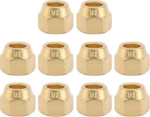 10X Flared nut, 1/2 inch thickened brass flared pipe fitting, for extending and connecting copper pipes in air conditioning systems in Saudi Arabia