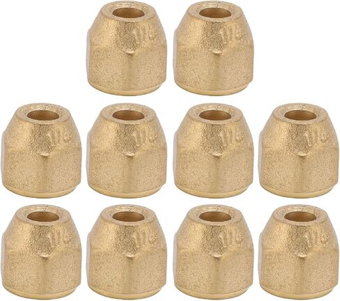 Buachois 1/4 Inch Flare Nut, Brass Air Conditioning Copper Pipe Extension Fitting, 10 Pcs Thickened Tube Connector for Fuel Air Liquid Oil Gas Vacuum Pipelines in Saudi Arabia